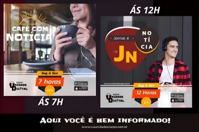 NA RÁDIO UNIDADE DIGITAL, VOCÊ SE MANTÉM BEM INFORMADO!