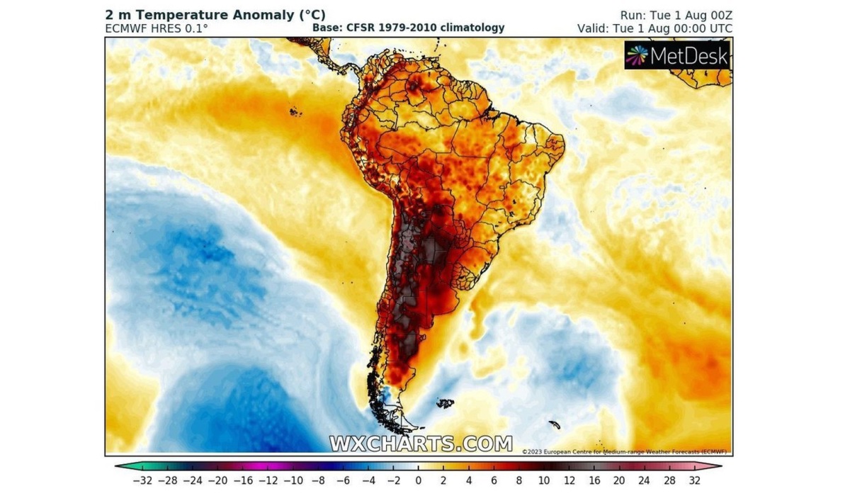 Chile registra 38,9°C nos Andes durante o inverno em meio à onda de calor na América do Sul